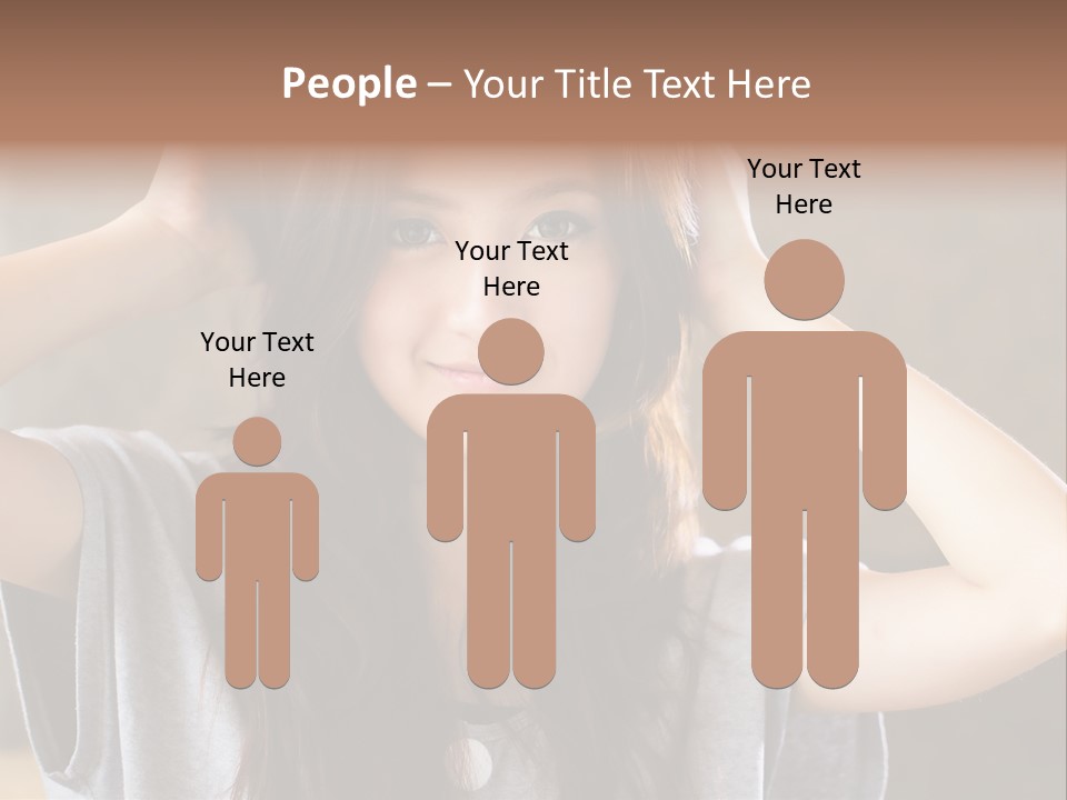A Woman Is Holding Her Hair In Front Of Her Head PowerPoint Template
