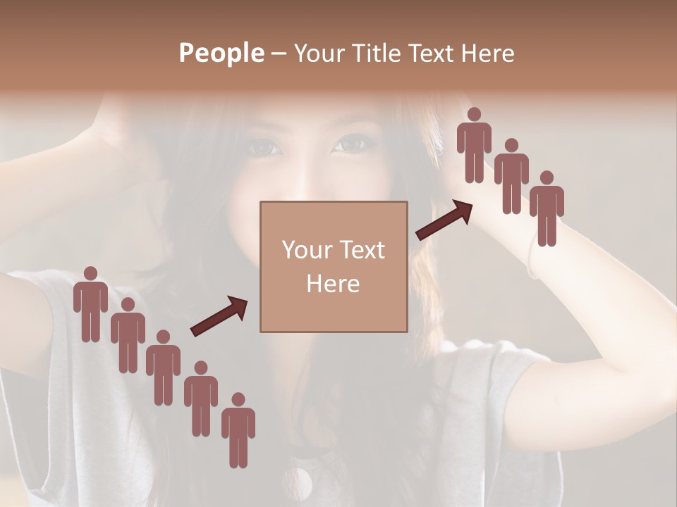 A Woman Is Holding Her Hair In Front Of Her Head PowerPoint Template