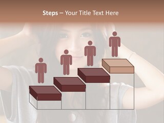 A Woman Is Holding Her Hair In Front Of Her Head PowerPoint Template