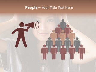 A Woman Is Holding Her Hair In Front Of Her Head PowerPoint Template