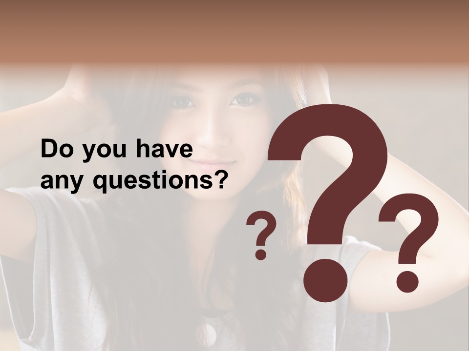 A Woman Is Holding Her Hair In Front Of Her Head PowerPoint Template
