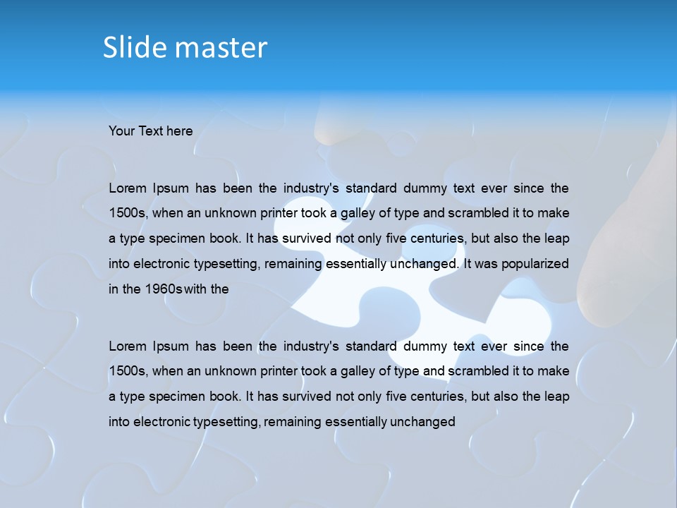 A Person Touching A Piece Of A Puzzle PowerPoint Template