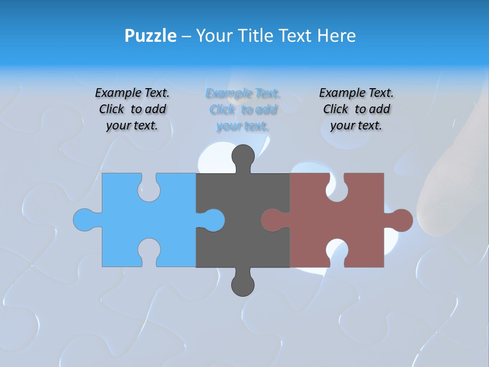 A Person Touching A Piece Of A Puzzle PowerPoint Template