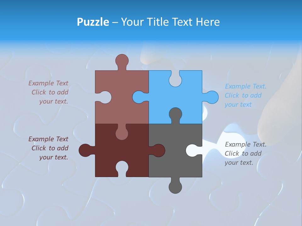 A Person Touching A Piece Of A Puzzle PowerPoint Template