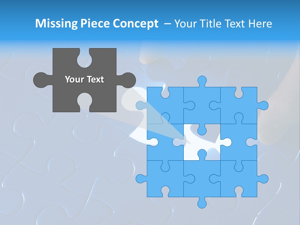 A Person Touching A Piece Of A Puzzle PowerPoint Template