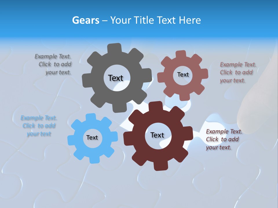 A Person Touching A Piece Of A Puzzle PowerPoint Template