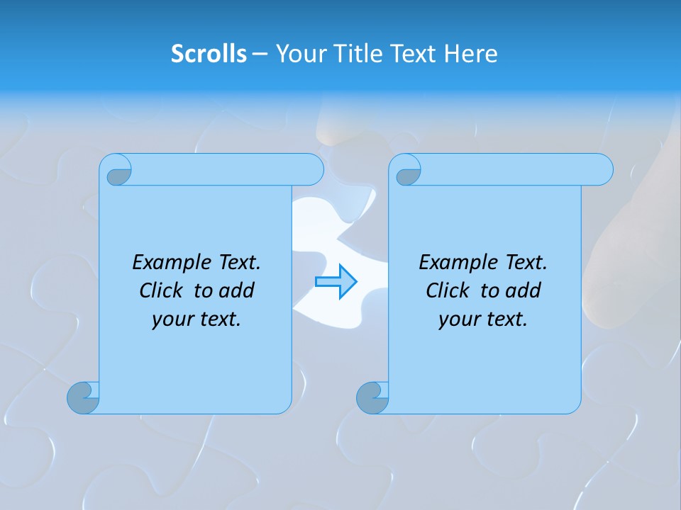 A Person Touching A Piece Of A Puzzle PowerPoint Template