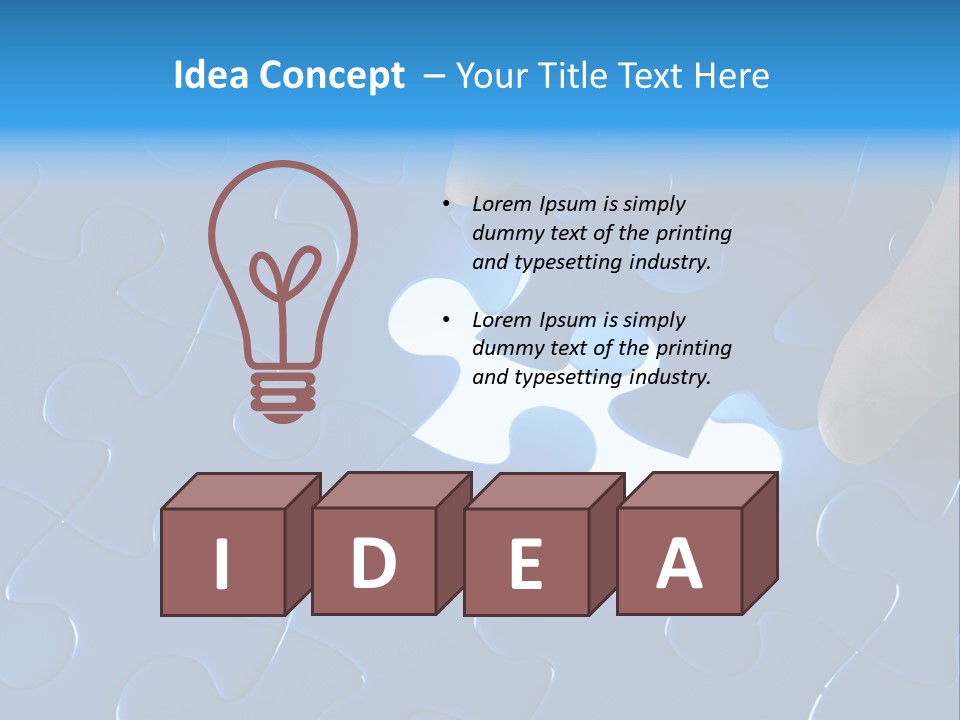 A Person Touching A Piece Of A Puzzle PowerPoint Template