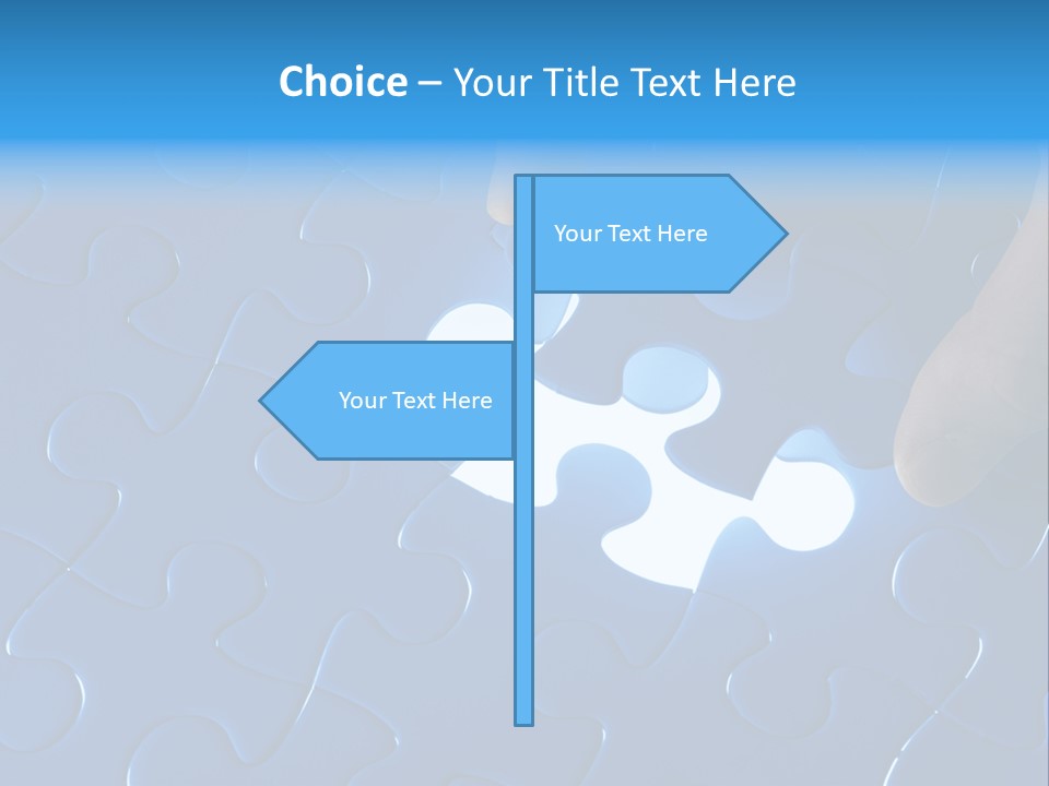A Person Touching A Piece Of A Puzzle PowerPoint Template