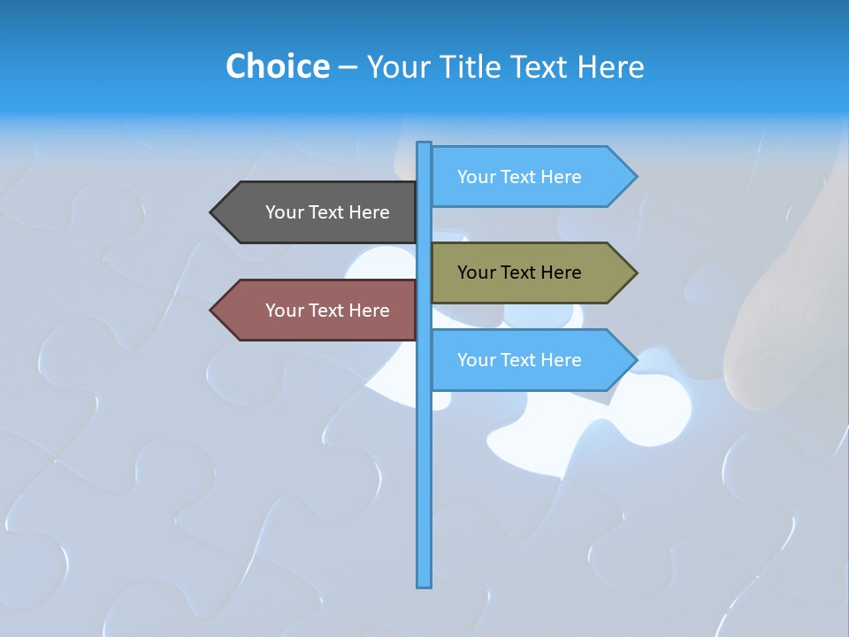 A Person Touching A Piece Of A Puzzle PowerPoint Template