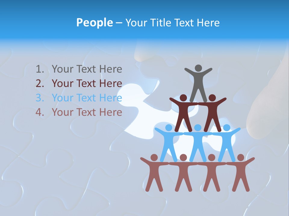 A Person Touching A Piece Of A Puzzle PowerPoint Template