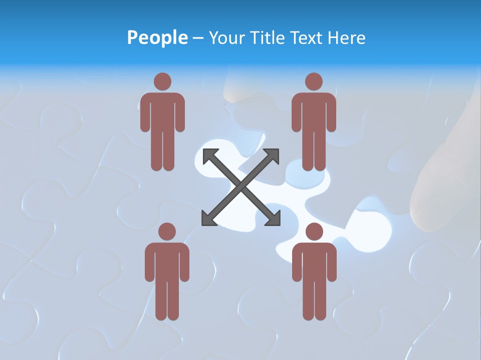 A Person Touching A Piece Of A Puzzle PowerPoint Template