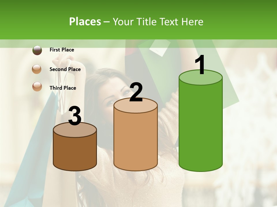 A Woman Holding Shopping Bags In Her Hands PowerPoint Template