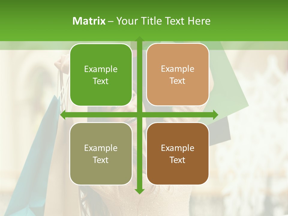 A Woman Holding Shopping Bags In Her Hands PowerPoint Template