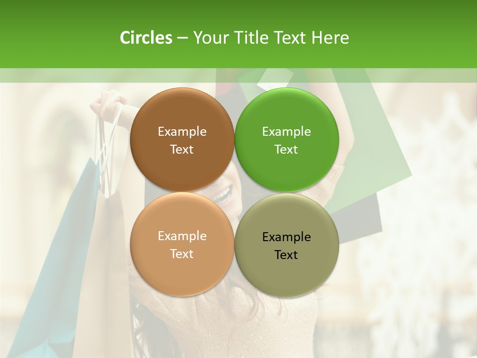 A Woman Holding Shopping Bags In Her Hands PowerPoint Template