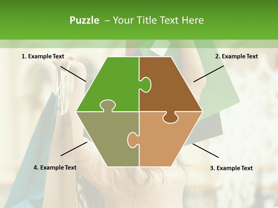 A Woman Holding Shopping Bags In Her Hands PowerPoint Template