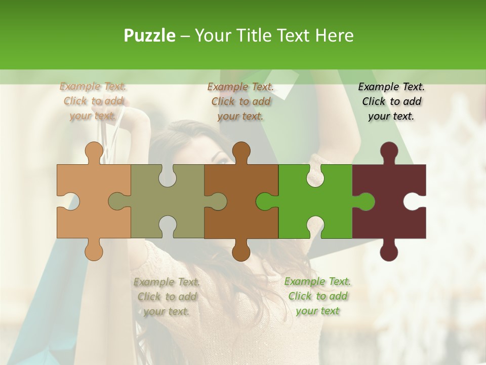 A Woman Holding Shopping Bags In Her Hands PowerPoint Template