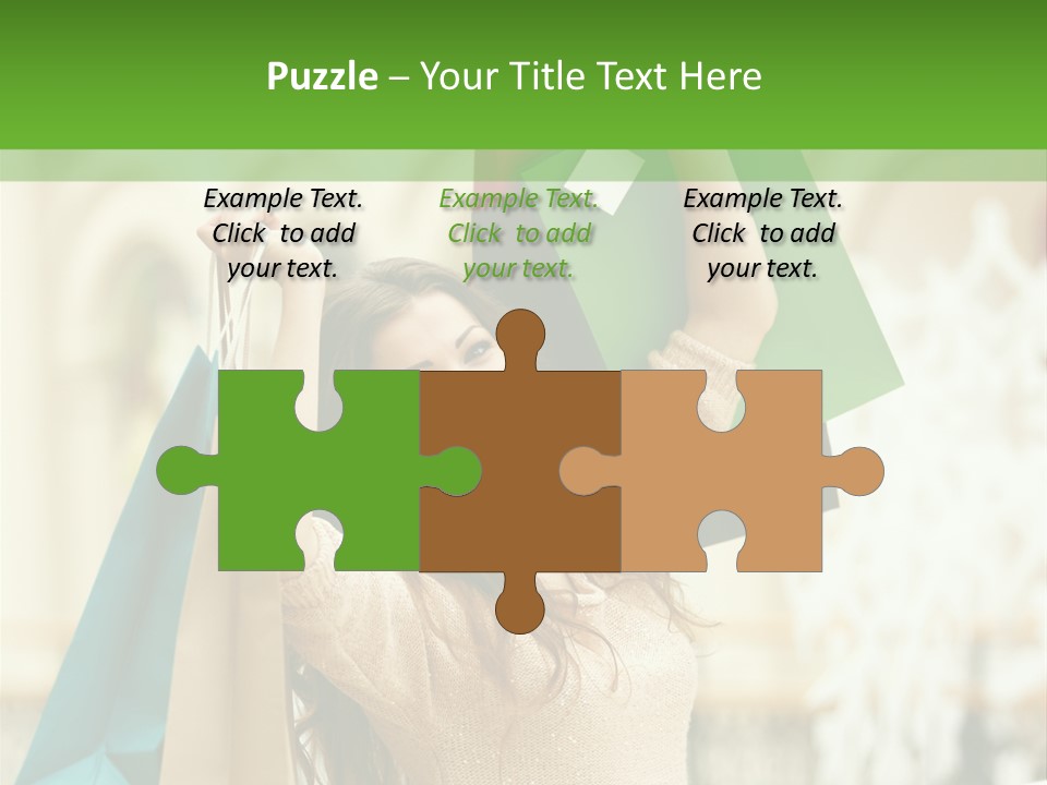 A Woman Holding Shopping Bags In Her Hands PowerPoint Template