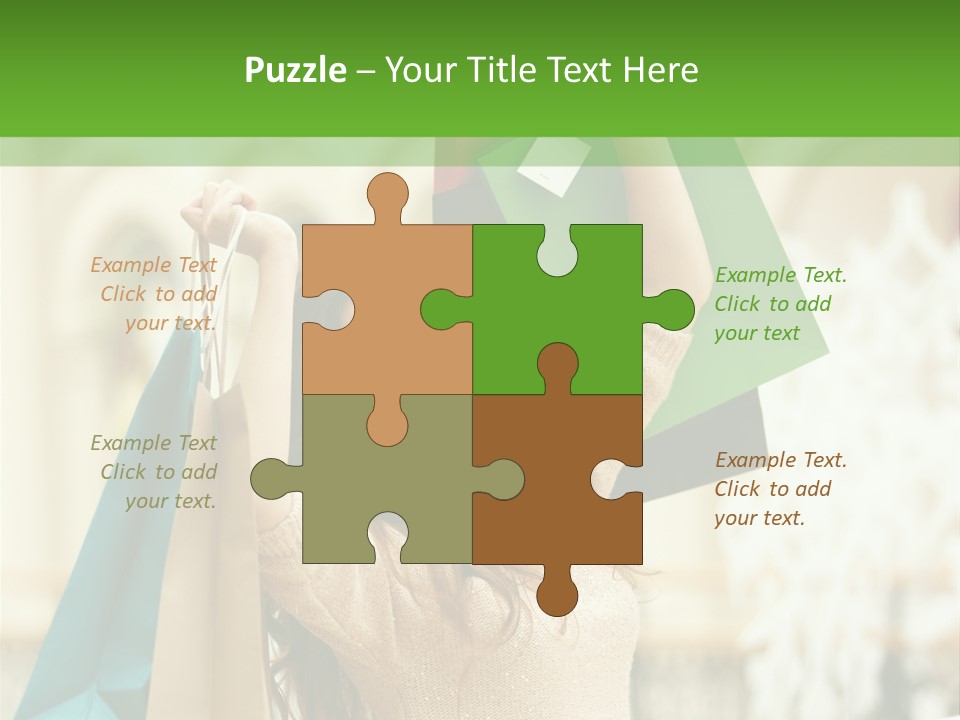 A Woman Holding Shopping Bags In Her Hands PowerPoint Template