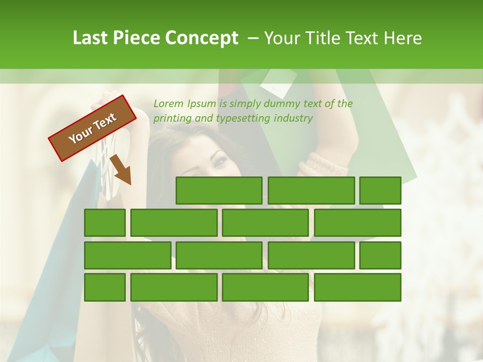 A Woman Holding Shopping Bags In Her Hands PowerPoint Template