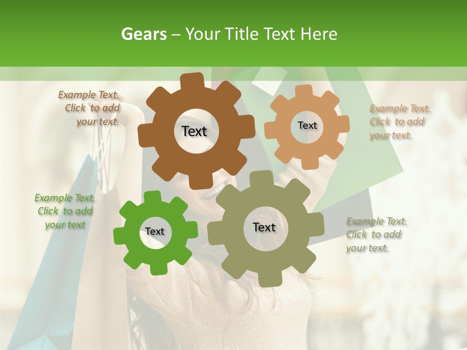 A Woman Holding Shopping Bags In Her Hands PowerPoint Template