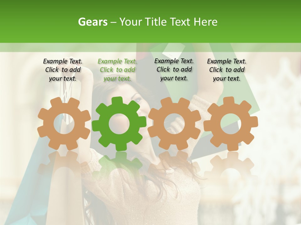 A Woman Holding Shopping Bags In Her Hands PowerPoint Template