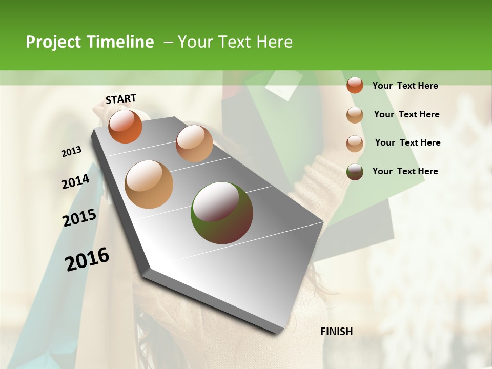 A Woman Holding Shopping Bags In Her Hands PowerPoint Template