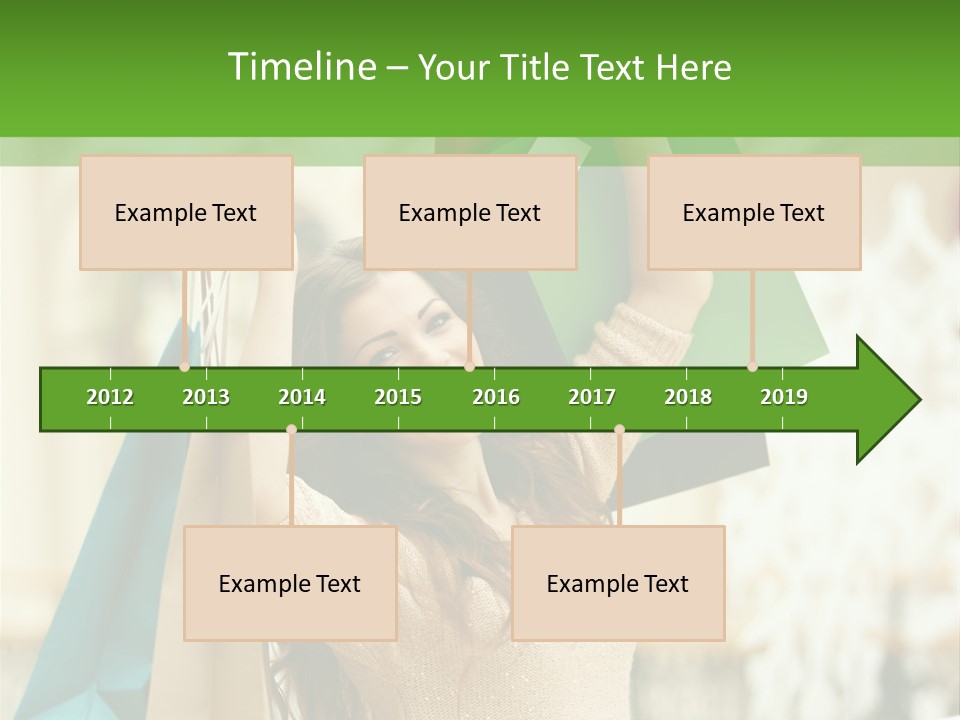 A Woman Holding Shopping Bags In Her Hands PowerPoint Template