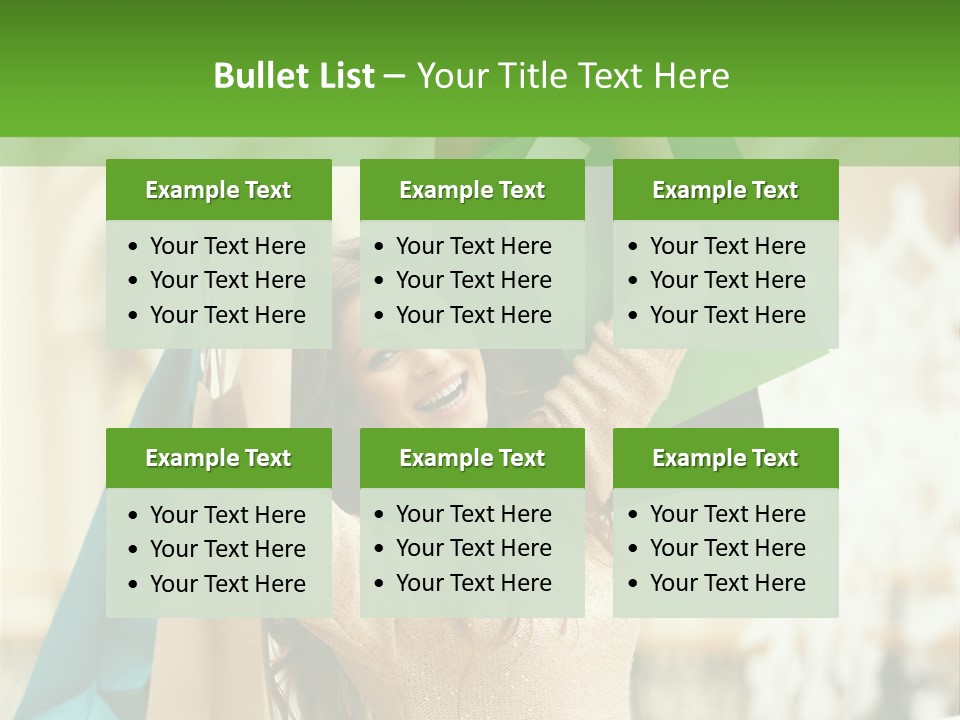 A Woman Holding Shopping Bags In Her Hands PowerPoint Template