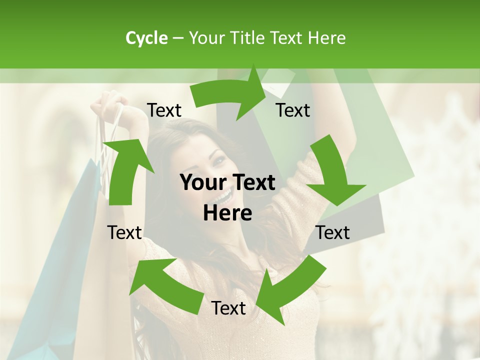 A Woman Holding Shopping Bags In Her Hands PowerPoint Template