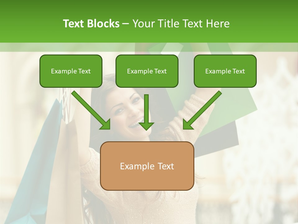 A Woman Holding Shopping Bags In Her Hands PowerPoint Template