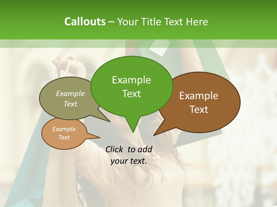 A Woman Holding Shopping Bags In Her Hands PowerPoint Template