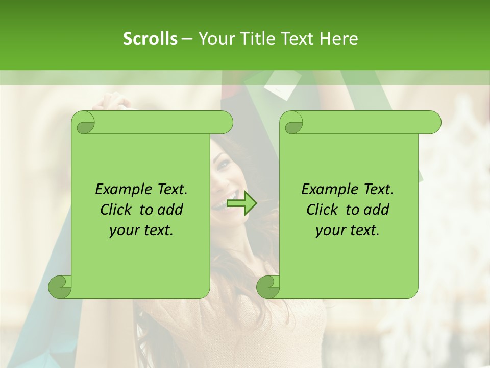 A Woman Holding Shopping Bags In Her Hands PowerPoint Template