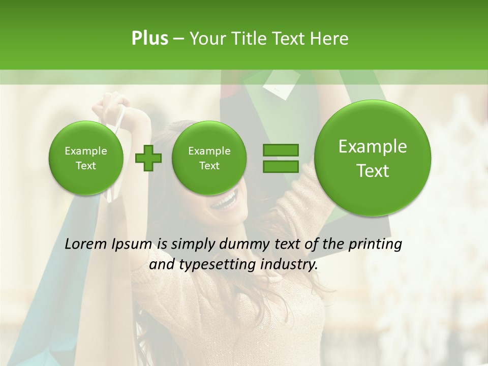 A Woman Holding Shopping Bags In Her Hands PowerPoint Template