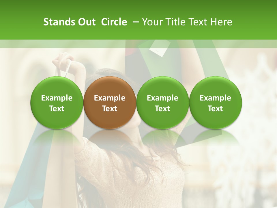 A Woman Holding Shopping Bags In Her Hands PowerPoint Template