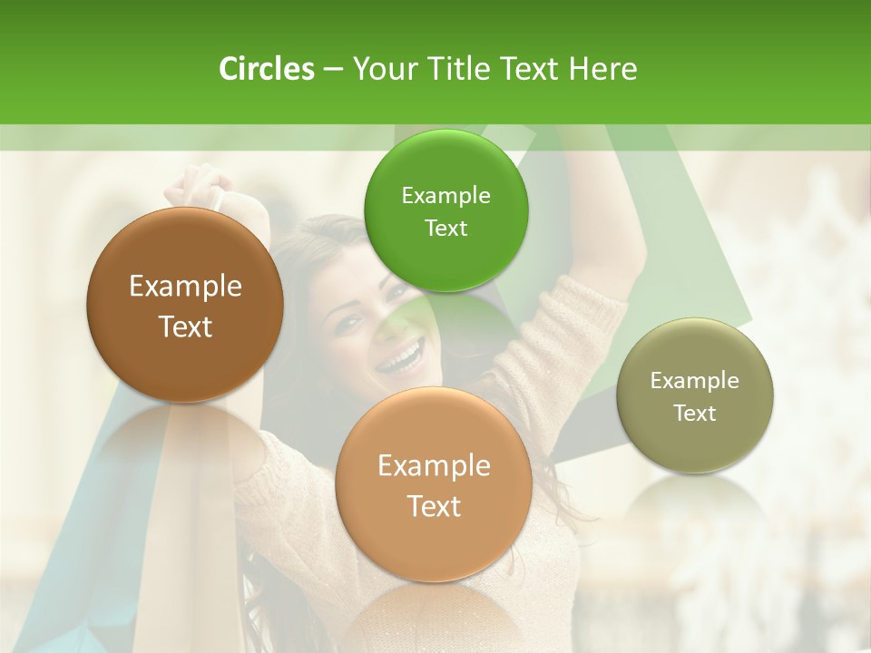 A Woman Holding Shopping Bags In Her Hands PowerPoint Template