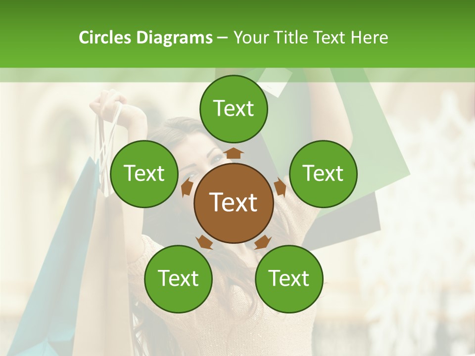 A Woman Holding Shopping Bags In Her Hands PowerPoint Template