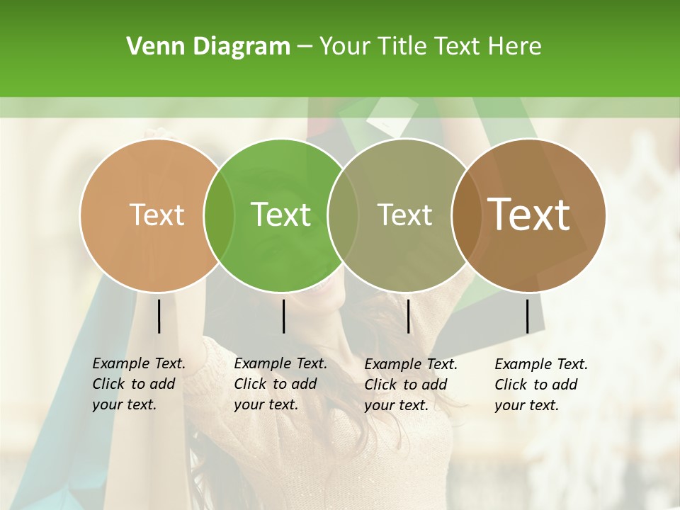 A Woman Holding Shopping Bags In Her Hands PowerPoint Template