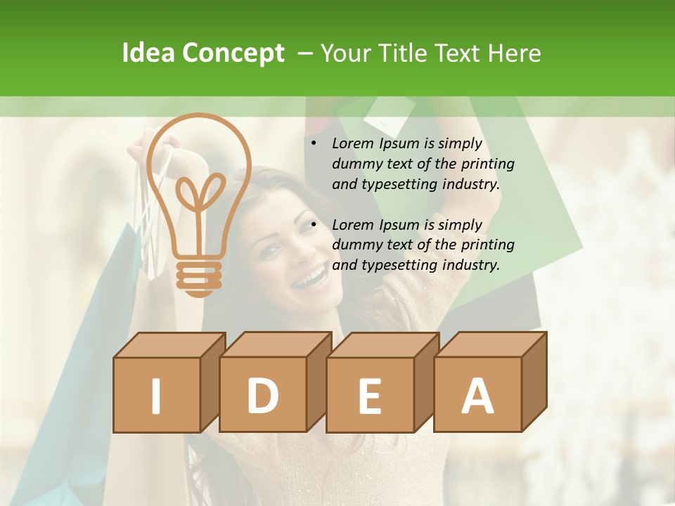 A Woman Holding Shopping Bags In Her Hands PowerPoint Template