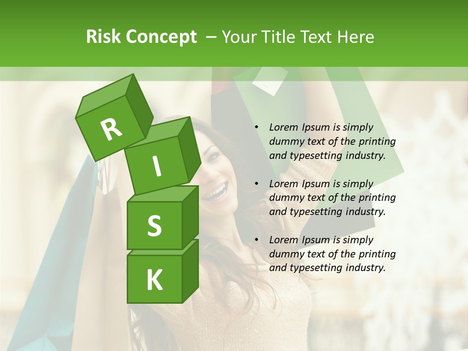 A Woman Holding Shopping Bags In Her Hands PowerPoint Template