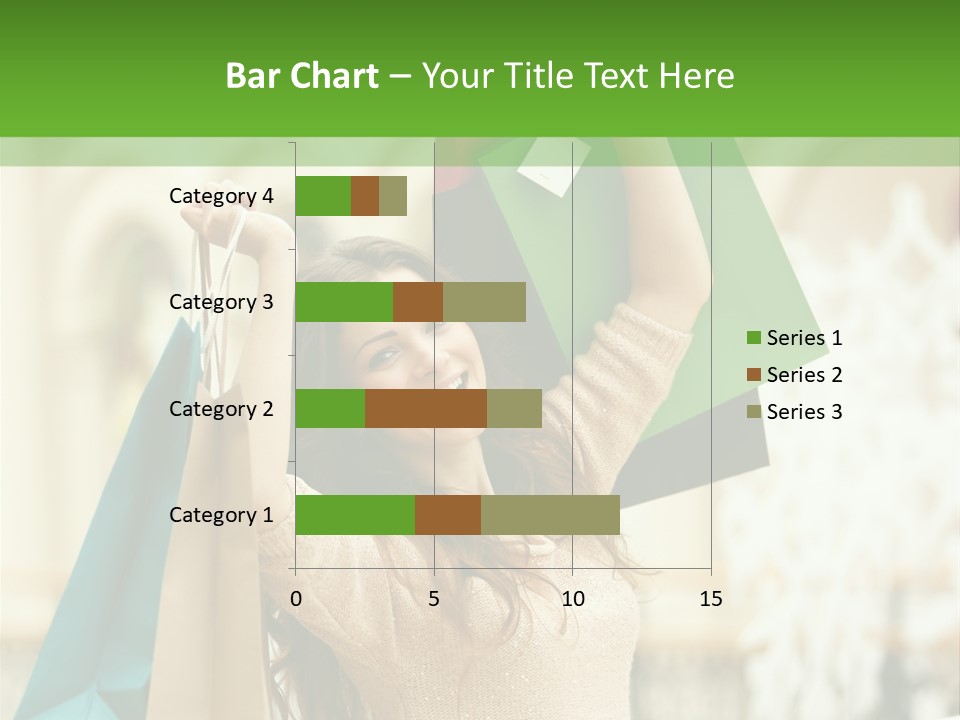 A Woman Holding Shopping Bags In Her Hands PowerPoint Template