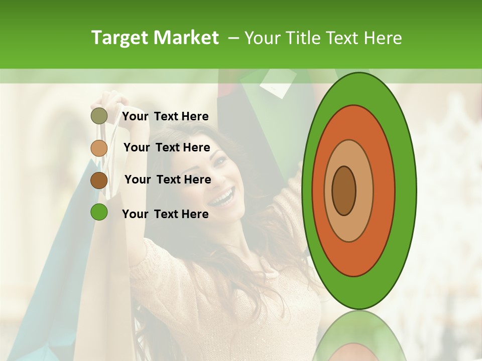 A Woman Holding Shopping Bags In Her Hands PowerPoint Template