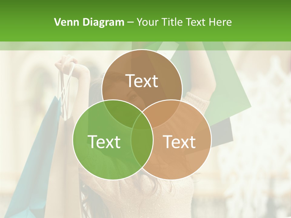 A Woman Holding Shopping Bags In Her Hands PowerPoint Template