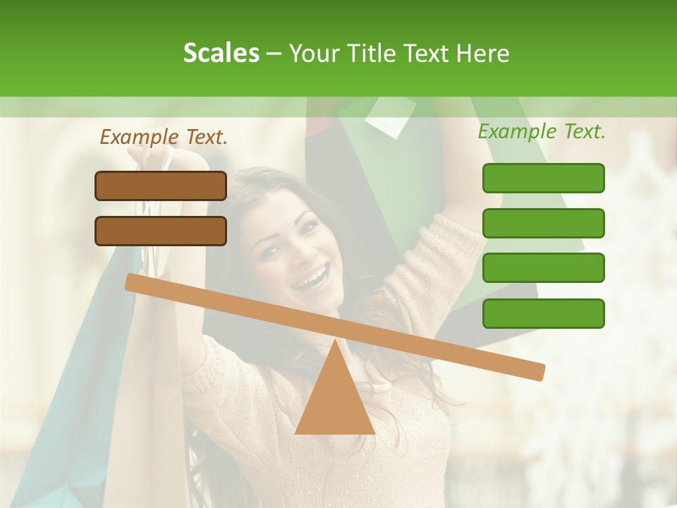 A Woman Holding Shopping Bags In Her Hands PowerPoint Template