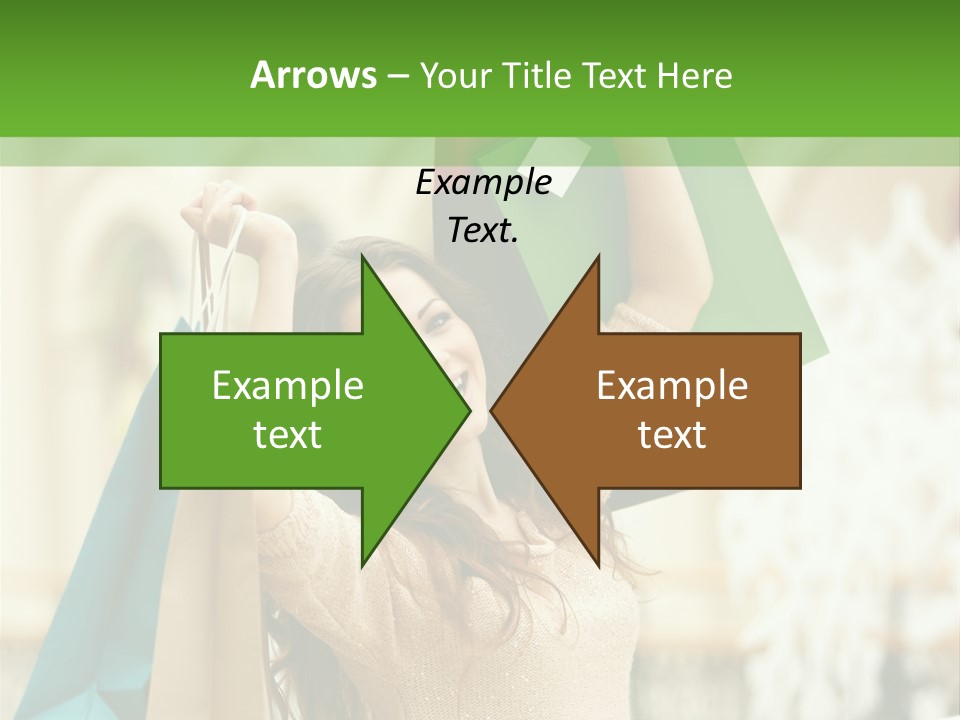 A Woman Holding Shopping Bags In Her Hands PowerPoint Template