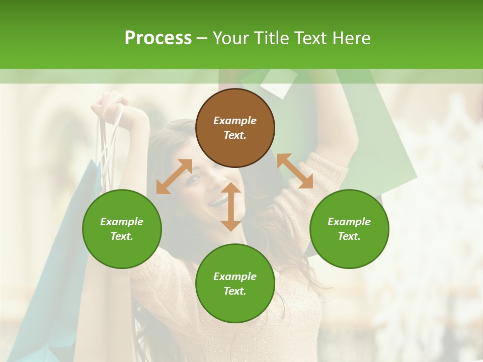 A Woman Holding Shopping Bags In Her Hands PowerPoint Template