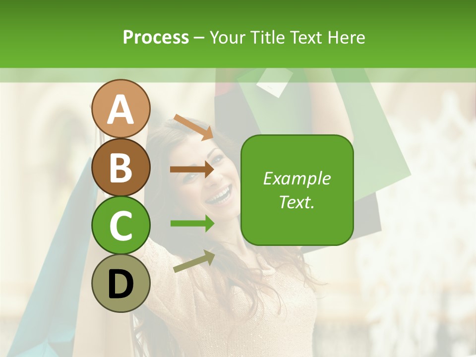 A Woman Holding Shopping Bags In Her Hands PowerPoint Template