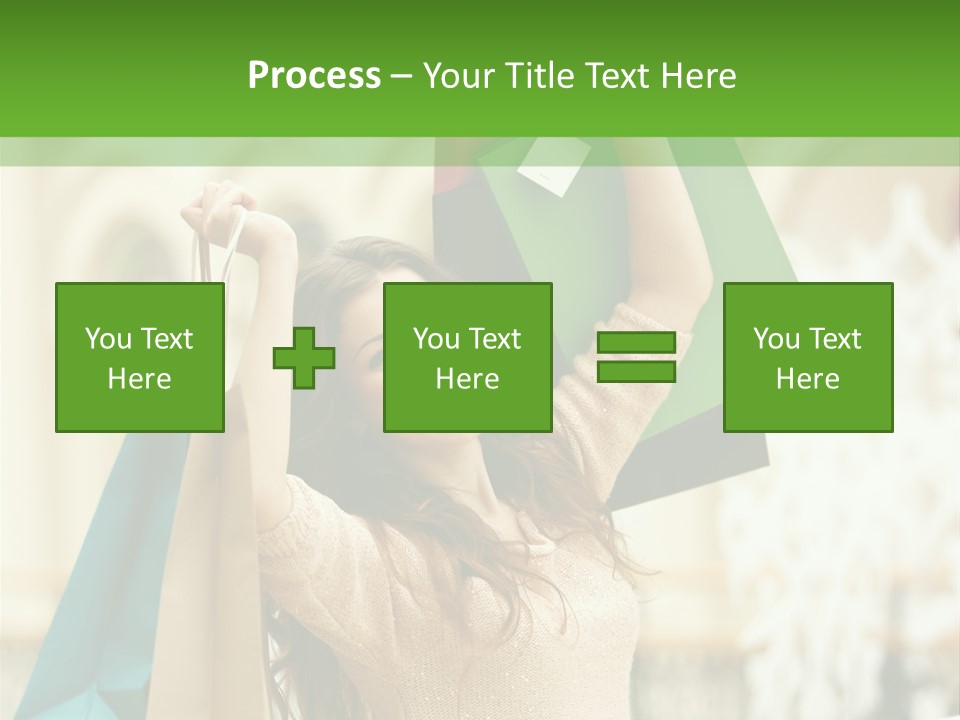 A Woman Holding Shopping Bags In Her Hands PowerPoint Template