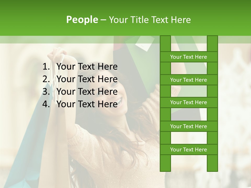 A Woman Holding Shopping Bags In Her Hands PowerPoint Template