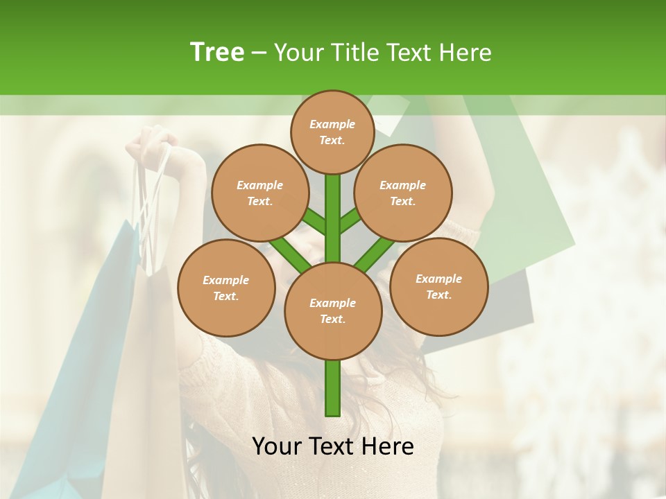 A Woman Holding Shopping Bags In Her Hands PowerPoint Template